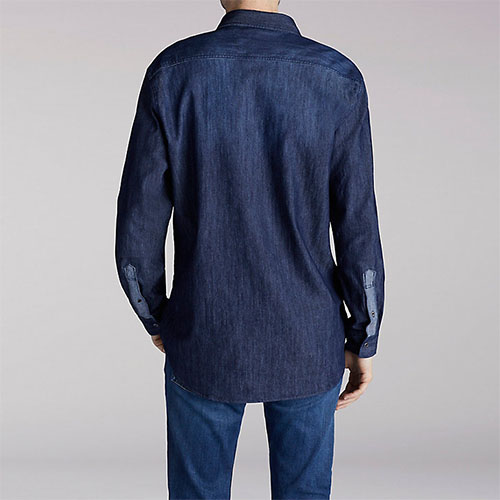 LONG SLEEVE STRETCH DENIM SHIRT