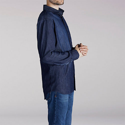 LONG SLEEVE STRETCH DENIM SHIRT