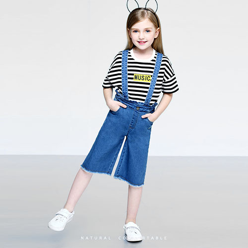 GIRL COWBOY SEVEN CENTS BROAD LEG BACK TROUSERS