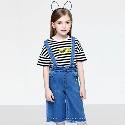 GIRL COWBOY SEVEN CENTS BROAD LEG BACK TROUSERS