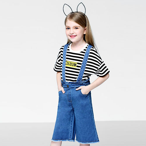 GIRL COWBOY SEVEN CENTS BROAD LEG BACK TROUSERS